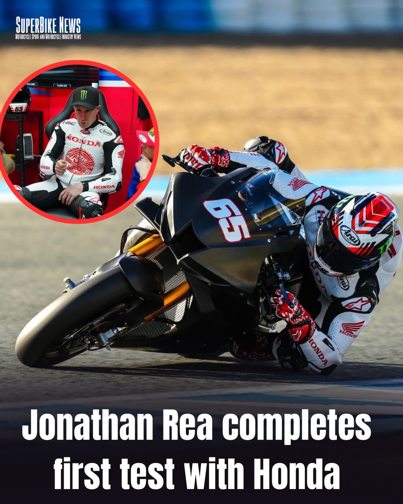 Superbike - Day 1 as a Honda test rider! Rea completes his first laps ...