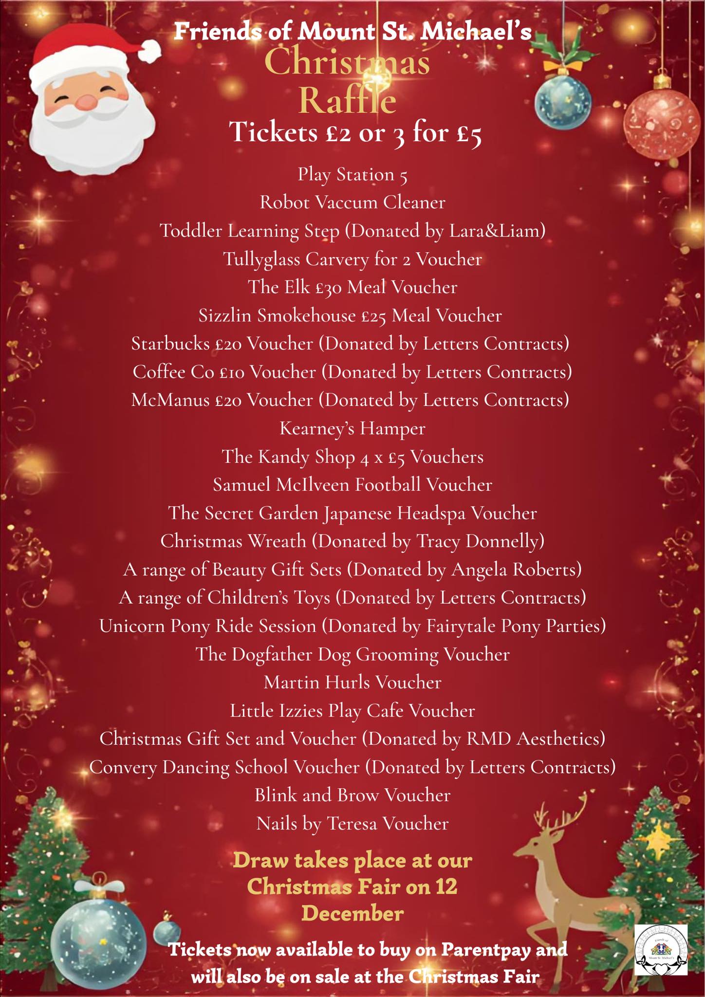 🎄 Christmas Fair Raffle 🎄... - Friends of Mount St Michaels | Facebook