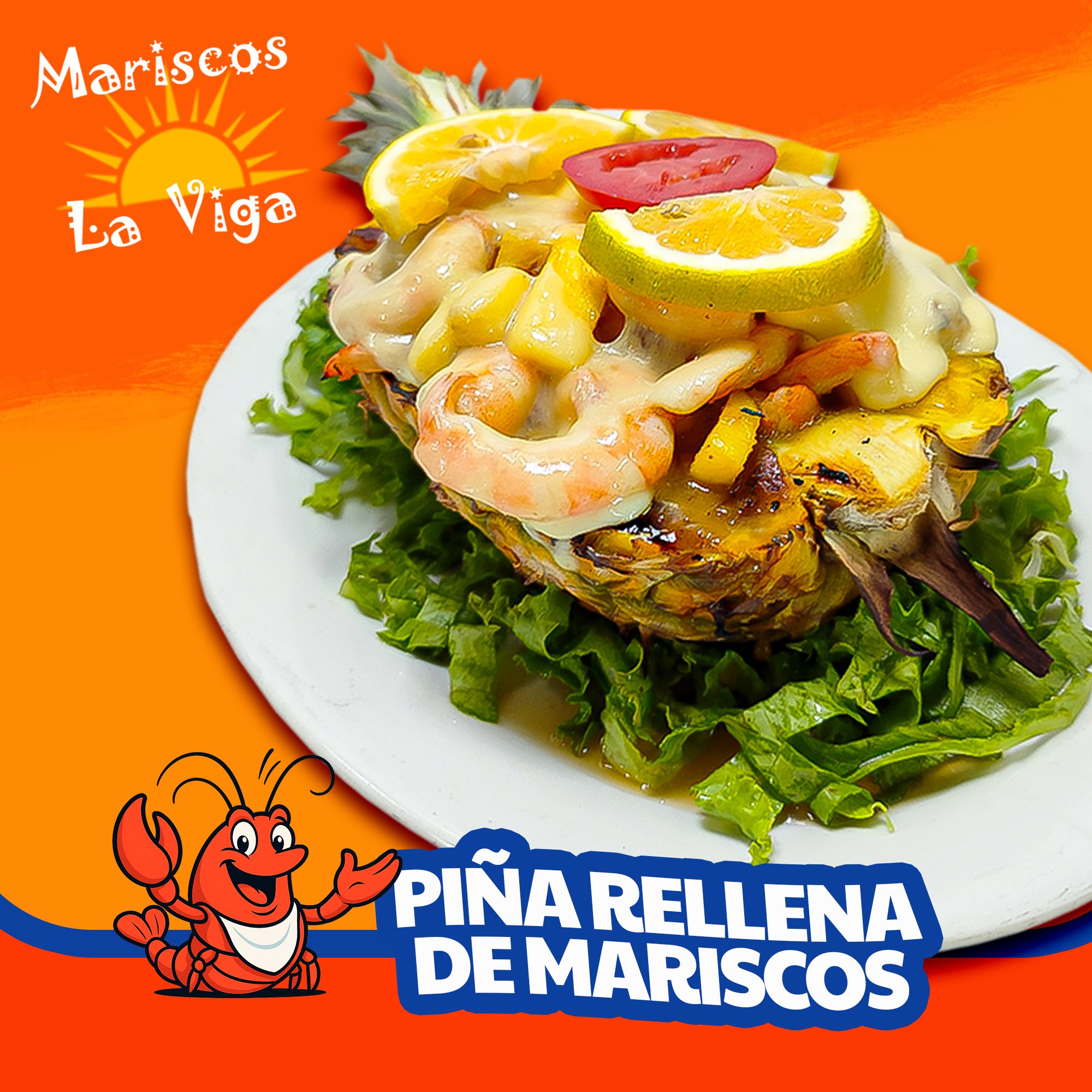 Mariscos - Hoy date el gusto de DISFRUTAR una Piña Rellena de Mariscos ...