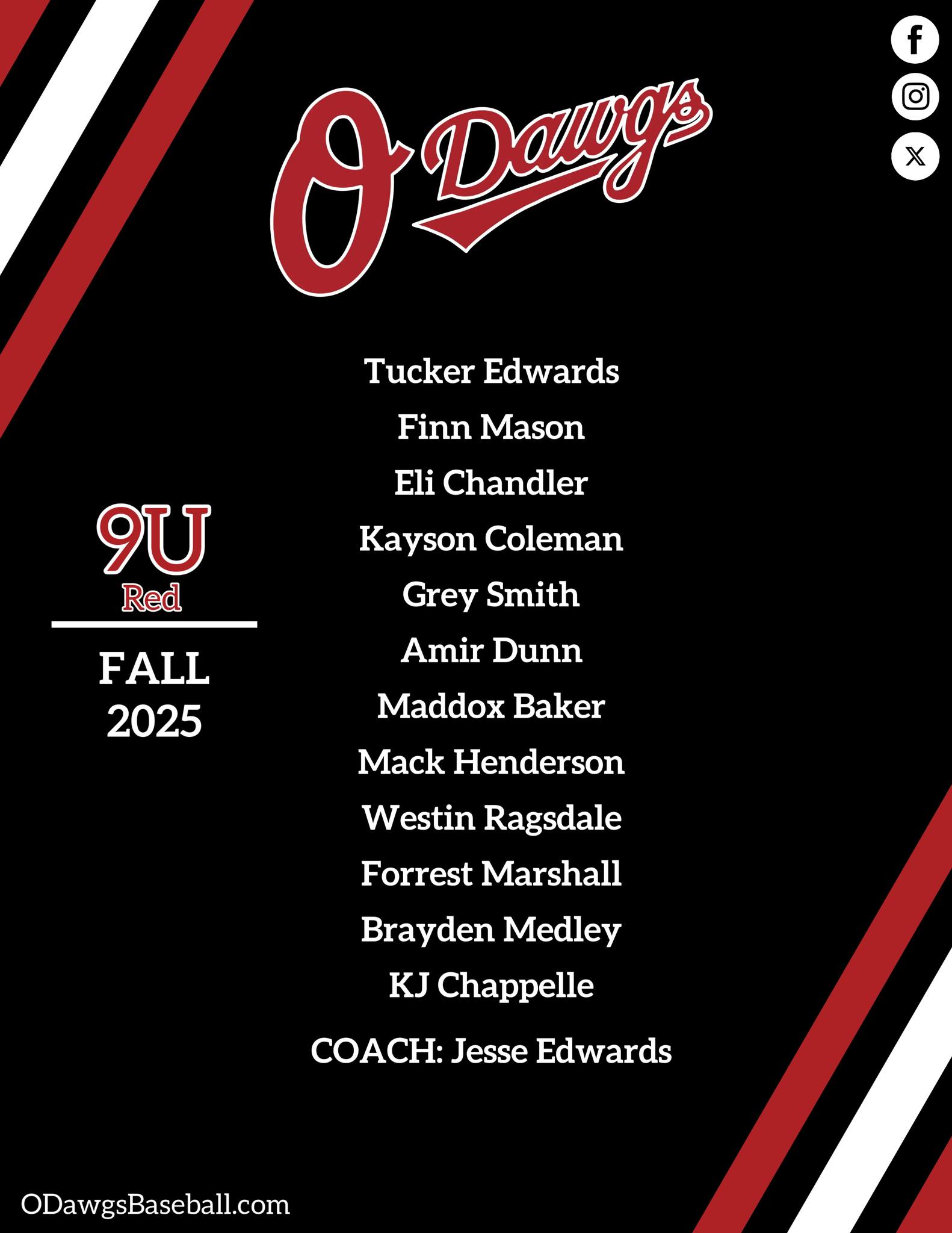 Our two 9U rosters are set and ready to... - O Dawgs Baseball | Facebook