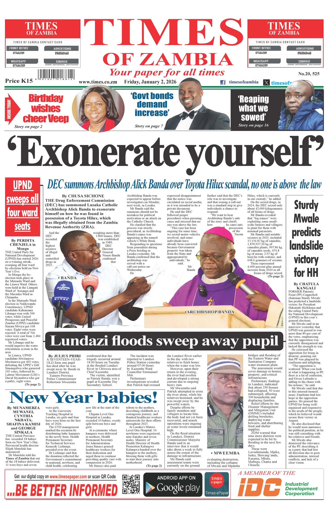 Times of Zambia - TOZ | Lusaka