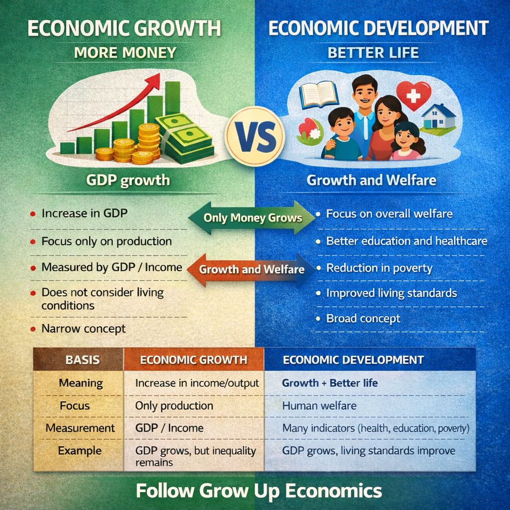 Grow - 🟪 Difference Between Economic Growth and Economic Development 🟣 ...