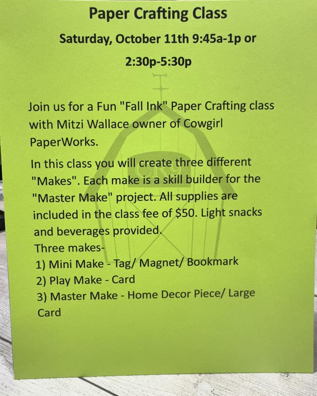 Countyroad9 - Class time update! Paper and Ink Crafting... | Facebook