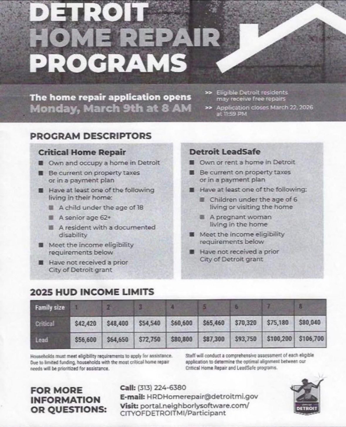 TOMORROW is the last day to apply for home repair and lead removal