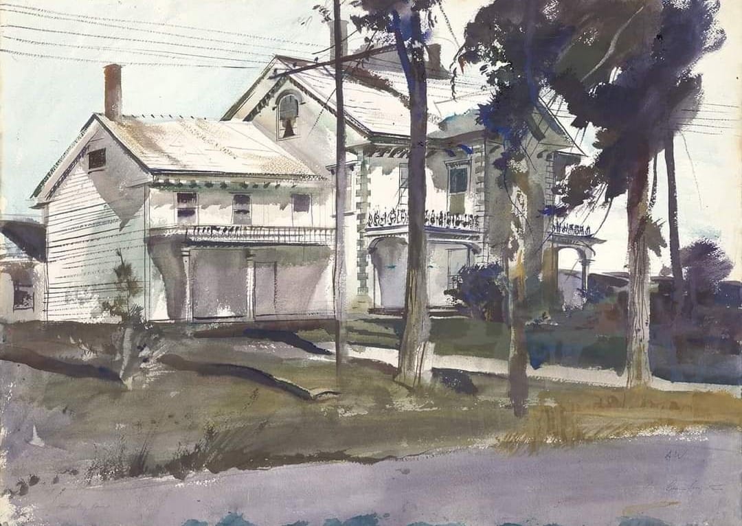 Andrew Wyeth's 1977 watercolor 'two family' depicts Winfield-Davis