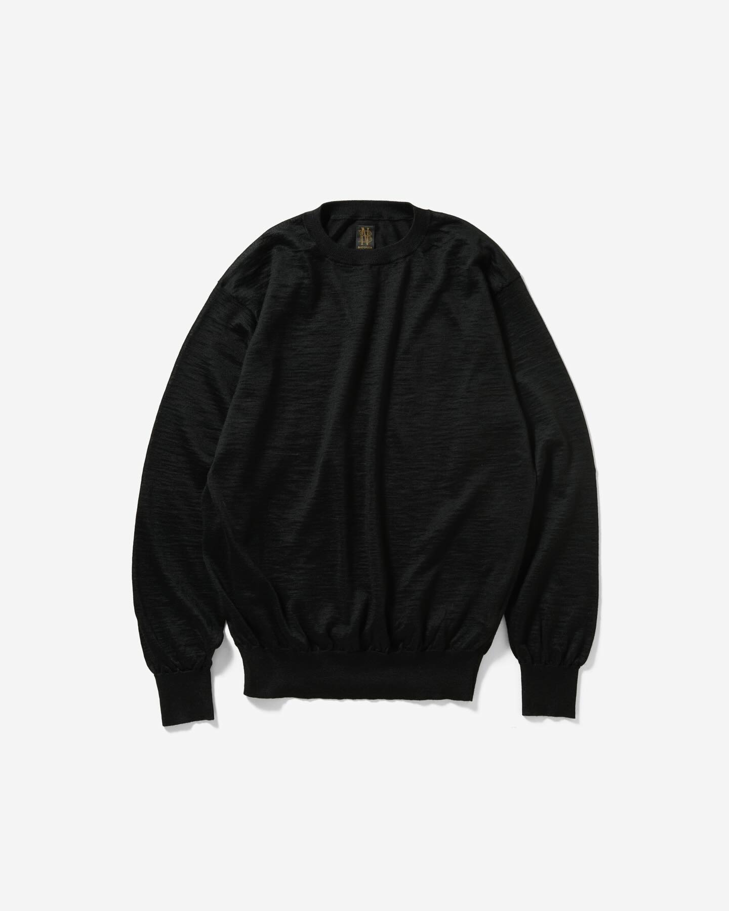 BATONER】 〈Choma Crew Neck〉 color:Black/Greige/Navy size:1/2/3