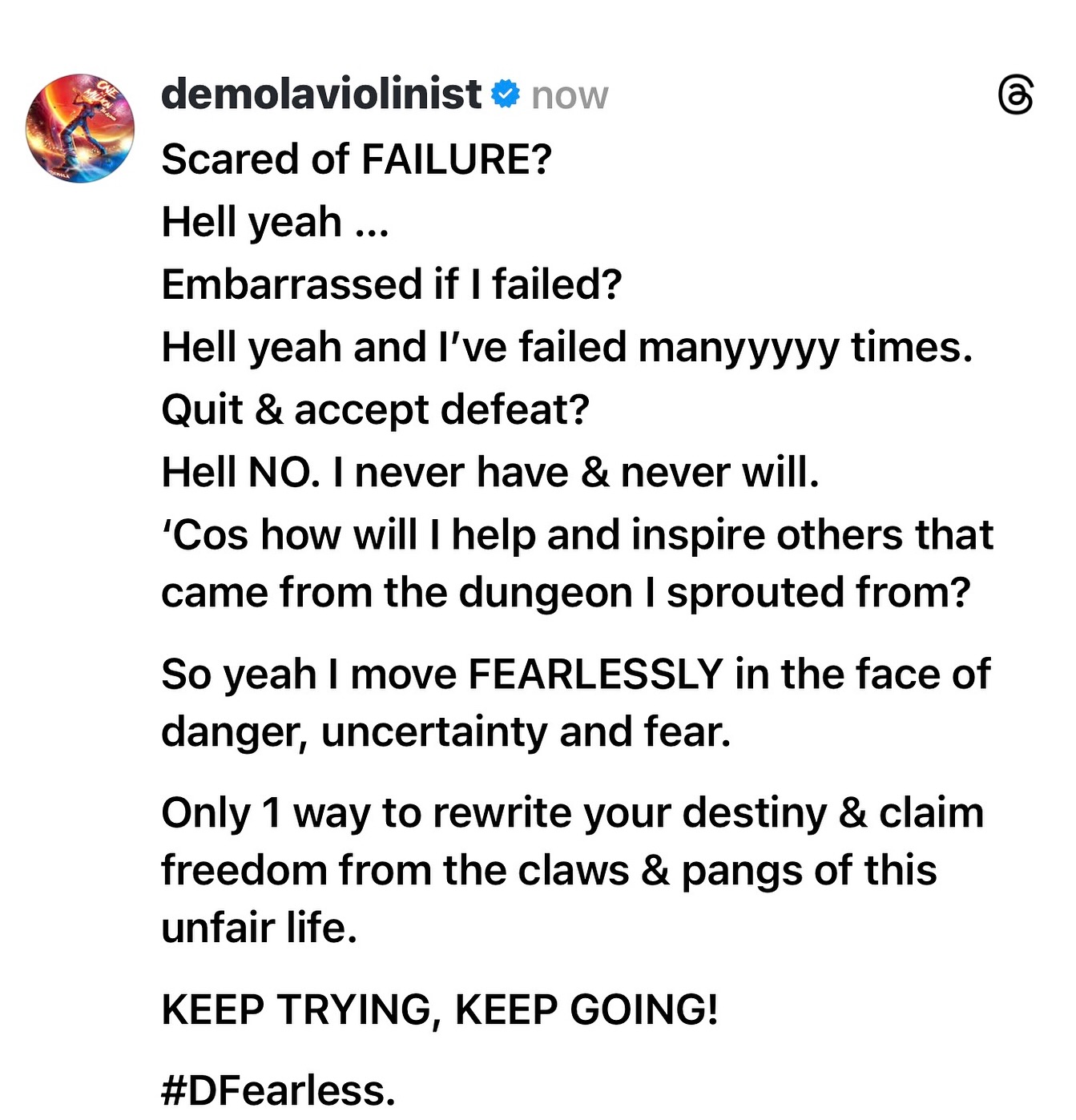 Demola - 💪🏿🕋 Story of #DFearless . An uplifting album without words ...