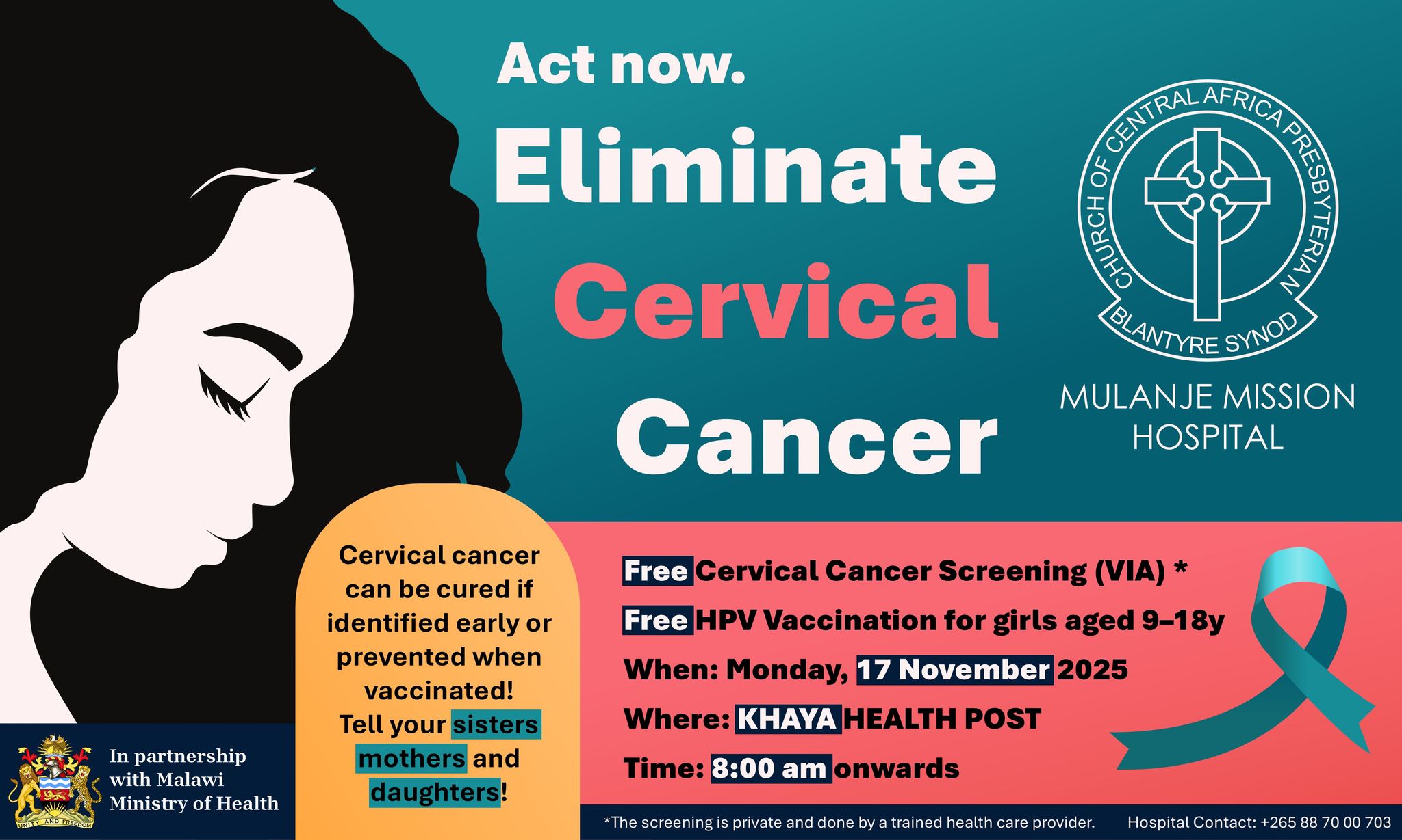 Mulanje - 🌍 World Cervical Cancer Elimination Day – 17 November 2025 💙 ...