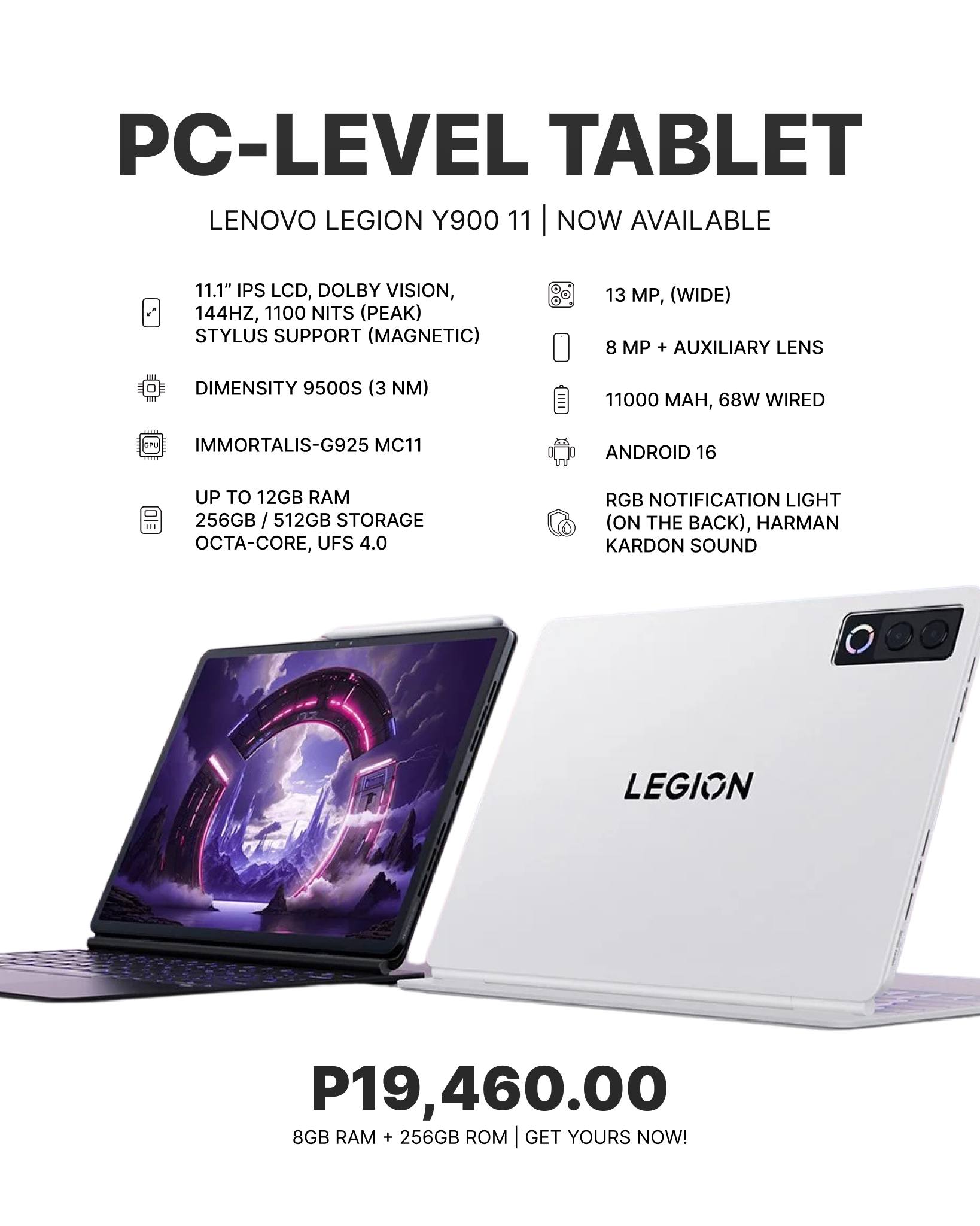 Lenovo Legion Y900 11 gaming tablet now available