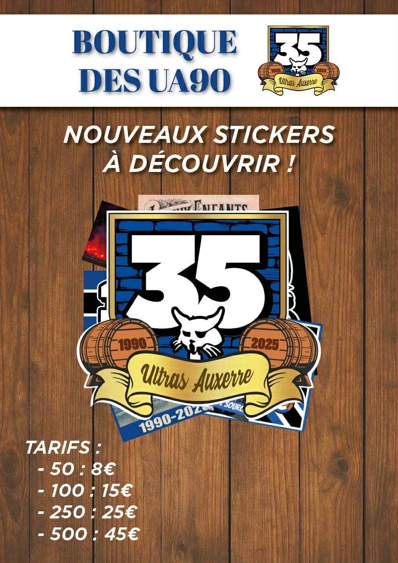Lot De Stickers Ultras Autocollant Auxerre UA90 - Pour Supporters, Décoration Véhicule Ou Objet