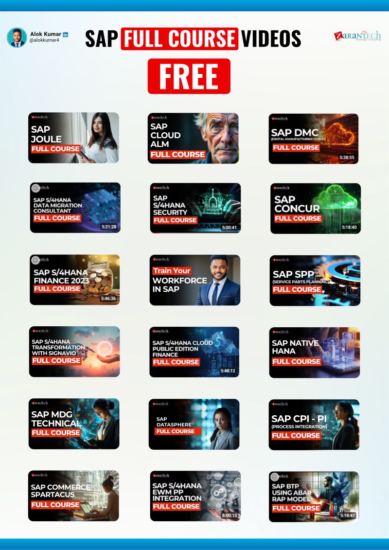 SAP Learner Community | SAP FULL COURSE VIDEOS – FOR FREE | Facebook