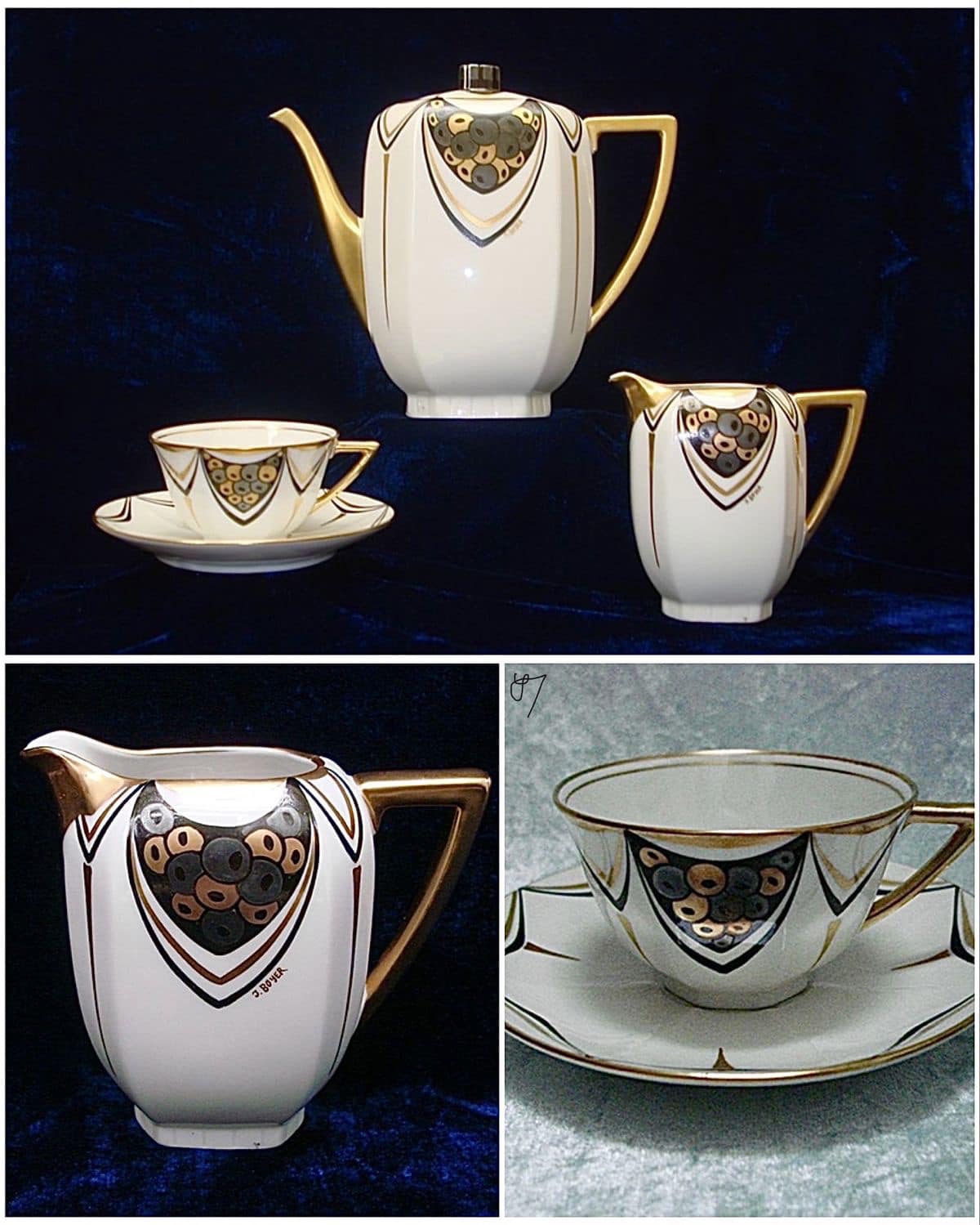Jean Boyer Limoges art deco coffee set
