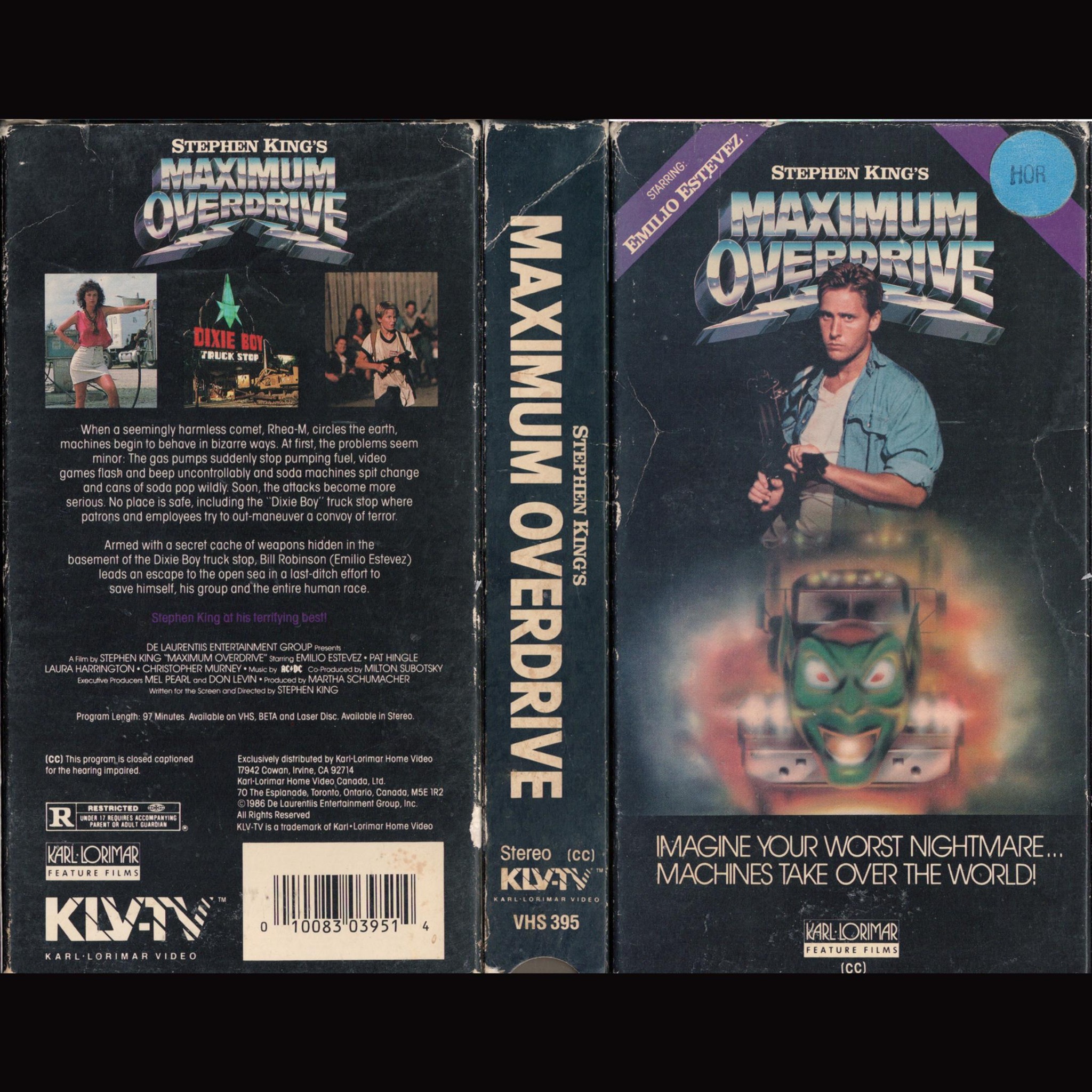 Check out the VHS cover art for Maximum Overdrive, released on
