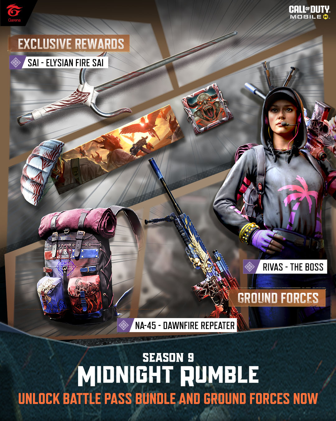 Garena - 🎃 Season 9: Midnight Rumble 🏠 Ground Forces Join the Ground ...