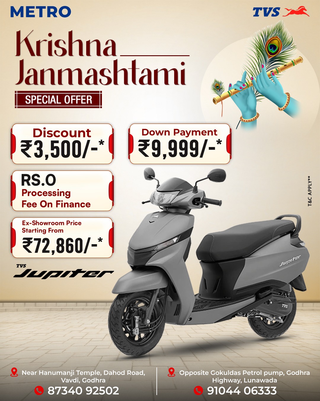 🦚✨ Janmashtami Special Offer! 🛵💙 This Krishna Janmashtami