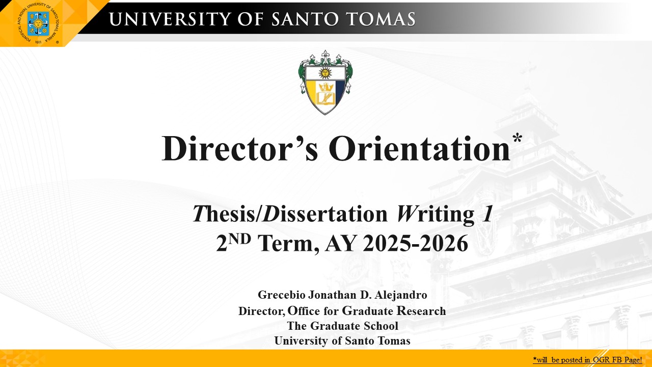 UST GS- Office for Graduate Research | Manila