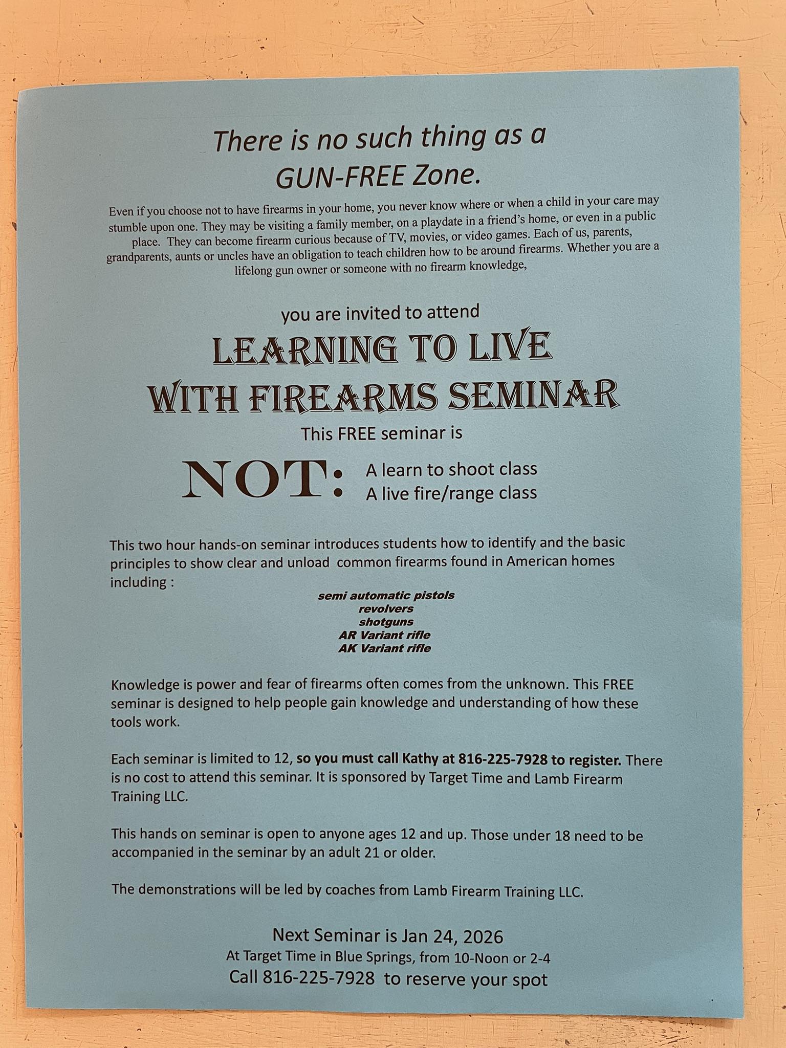 Free to the public! Share with your... - Target Time Defense | Facebook