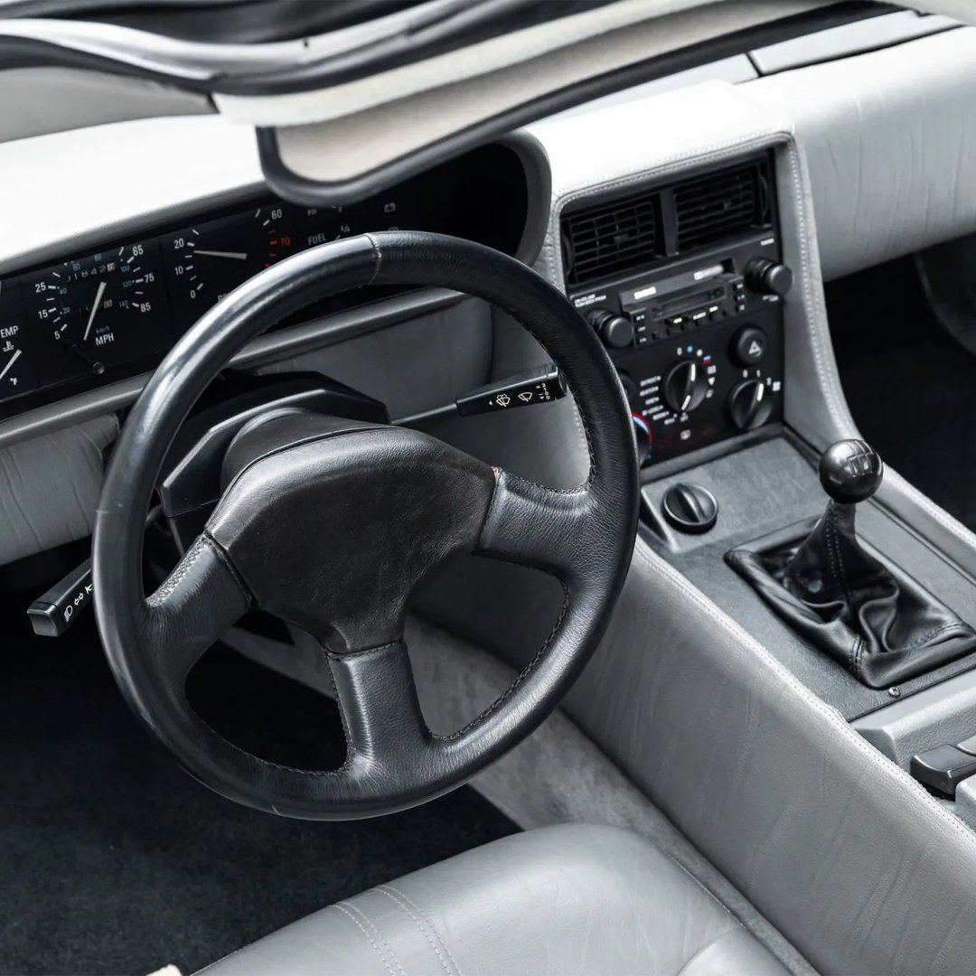 This 1982 DeLorean DMC-12 shows 1,800 miles and is powered by a