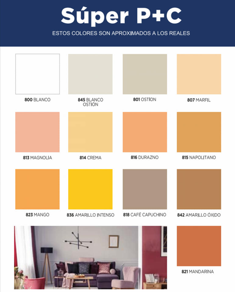 Gama de colores, linea Super PyC 🟣🟤... - Pinturas 