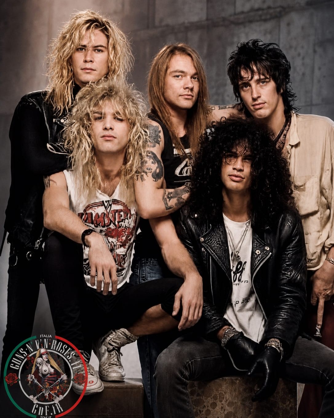 Guns N' Roses, photo shoot at Roppongi Prince Hotel in Tokyo