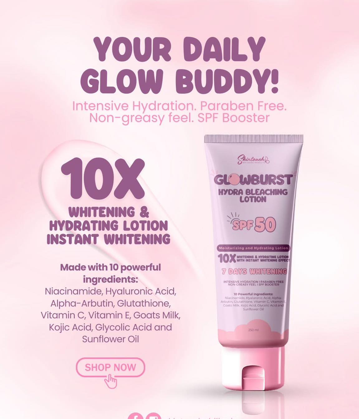 Want to learn more about the G21 Golden Dust Lotion? Check out these quick facts: 💞Fast-Drying Formula: Say goodbye to wait time! 🌷Hydrates and Moisturizes: Keep your skin feeling nourished. 🎀Instant Whitening