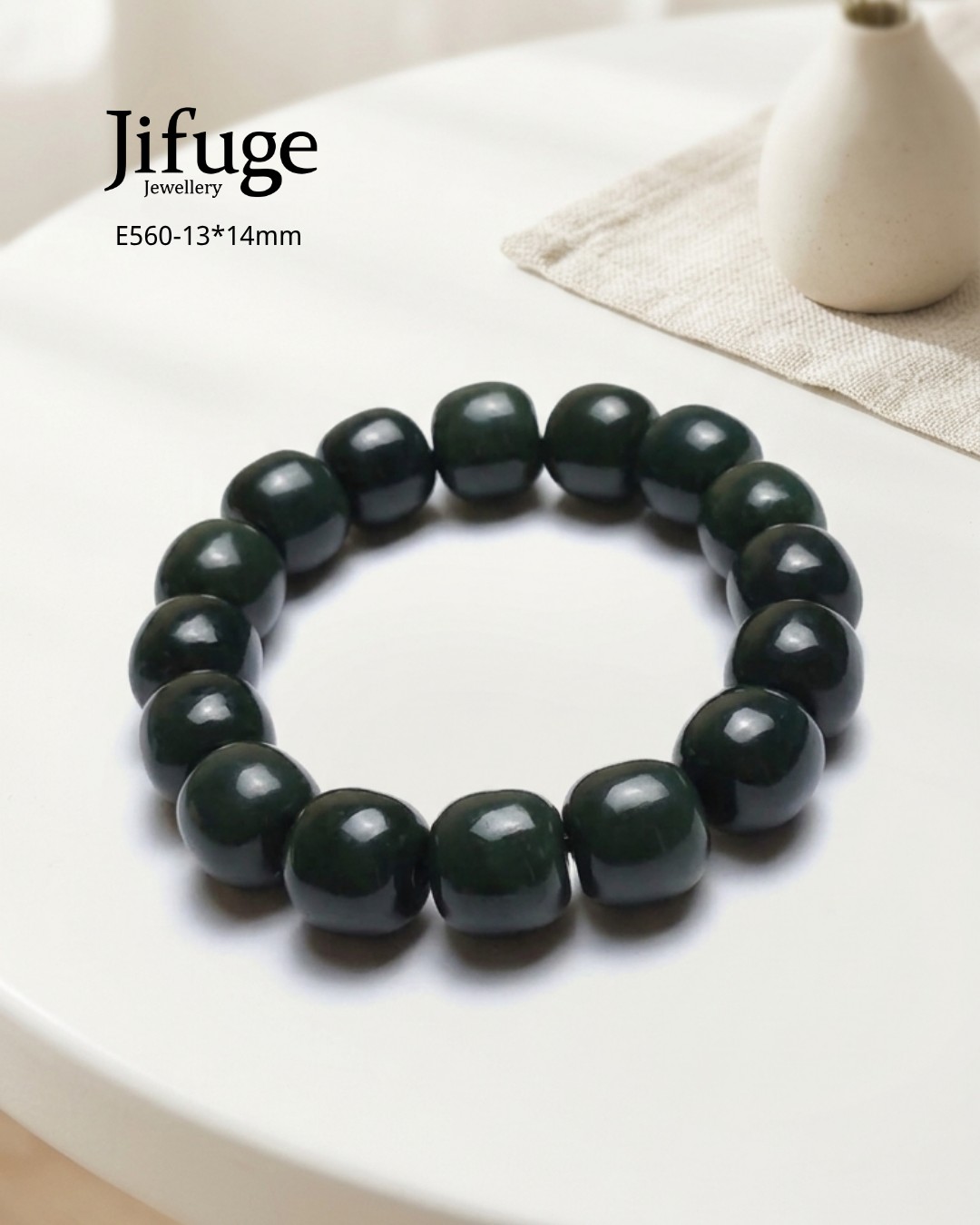 57mm Natural Jade Bangle 天然岫玉手镯(S558)