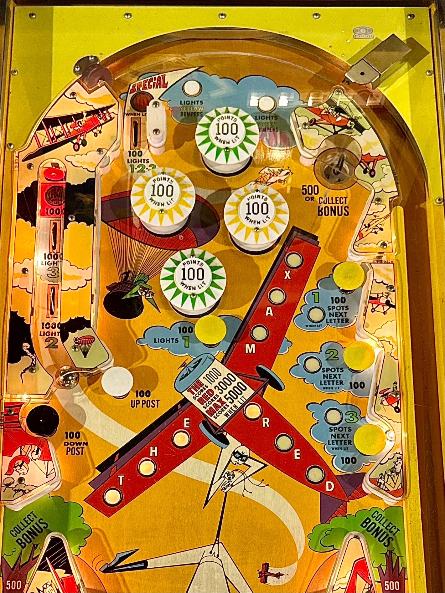 Here's another rare Bally, a 1971 The Red Max single-player