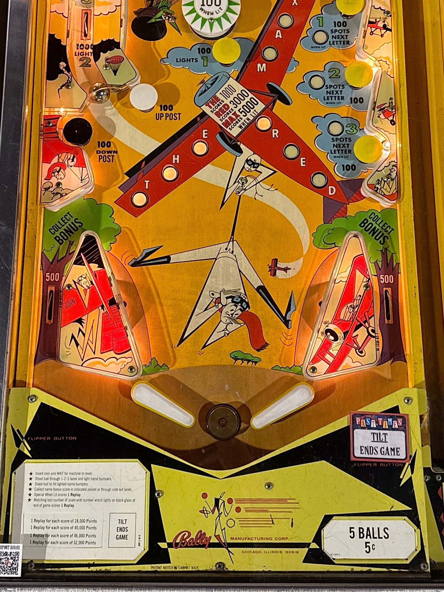 Here's another rare Bally, a 1971 The Red Max single-player