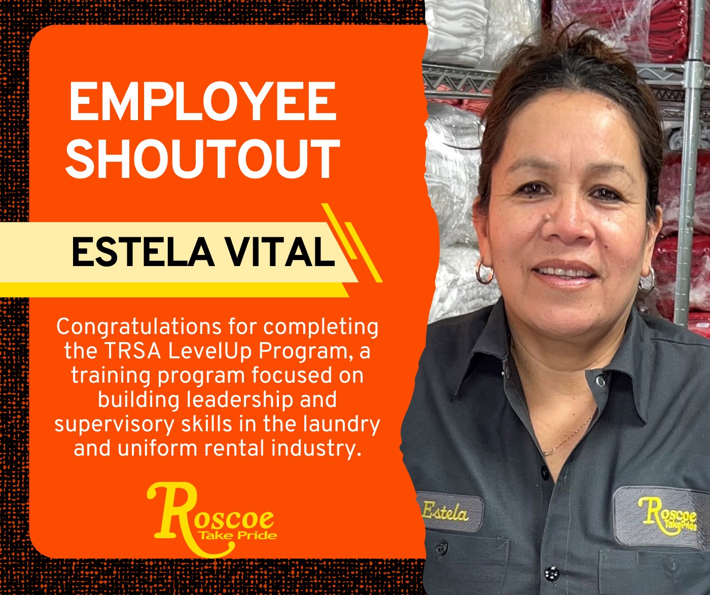 Roscoe - Please join us in congratulating Estela Vital for completing ...