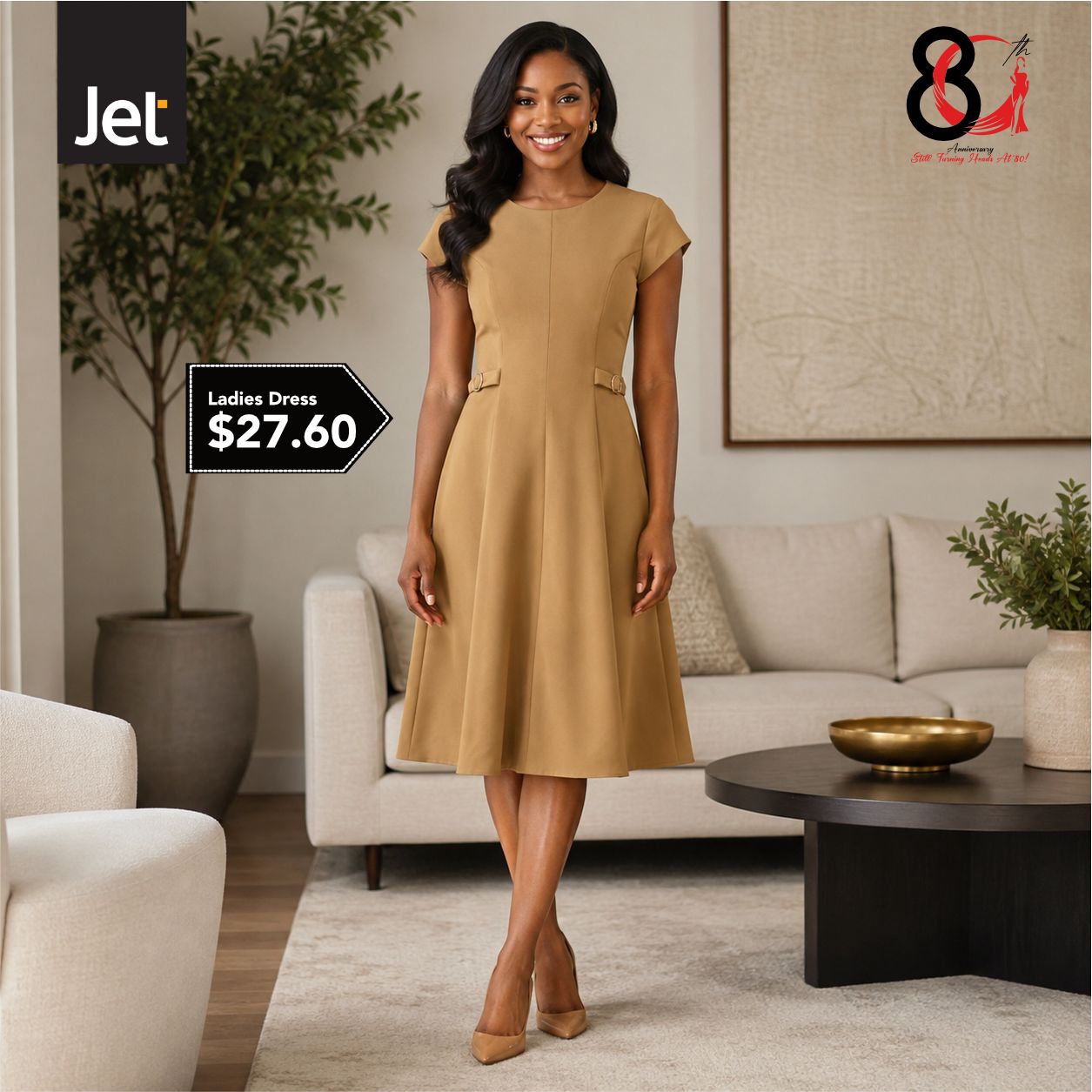 ladies tan dress One dress, endless confidence ✨ From an easy grey A-line and a polished navy fit to a timeless flare and a bold brown ruffle dress—there's a look for every mood and short sun dress