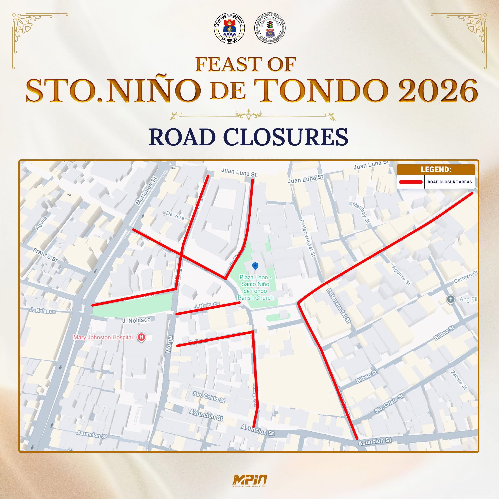 Philippine - The Manila Public Information Office announced the road ...