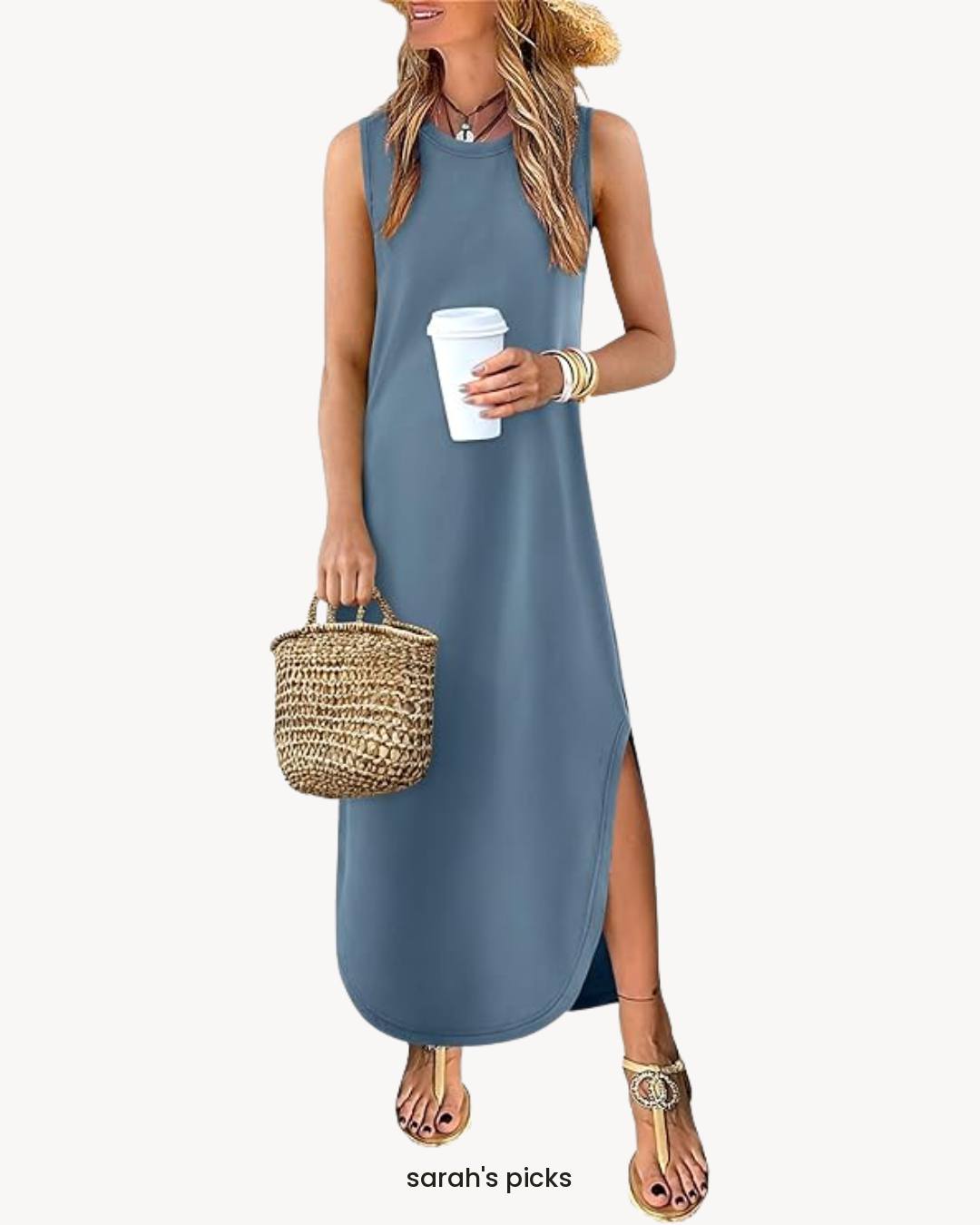 flowy sleeveless dress ANRABESS Women's Maxi Sundress – Tiered Beach With Pockets, Sizes S-XXL #0071