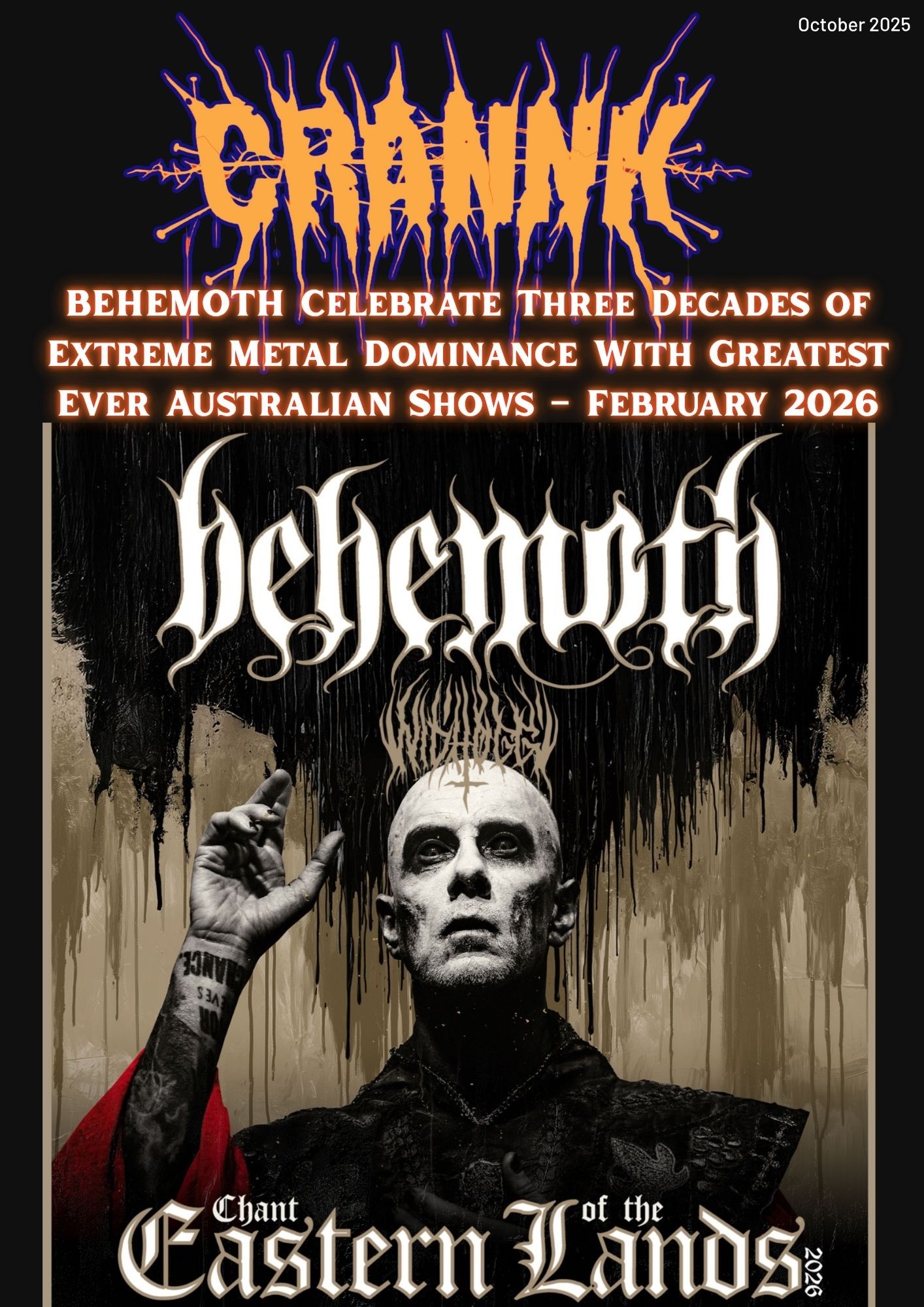 อัปเดตข่าวทัวร์ของ Behemoth... - In The Name Of Pop Songs | Facebook