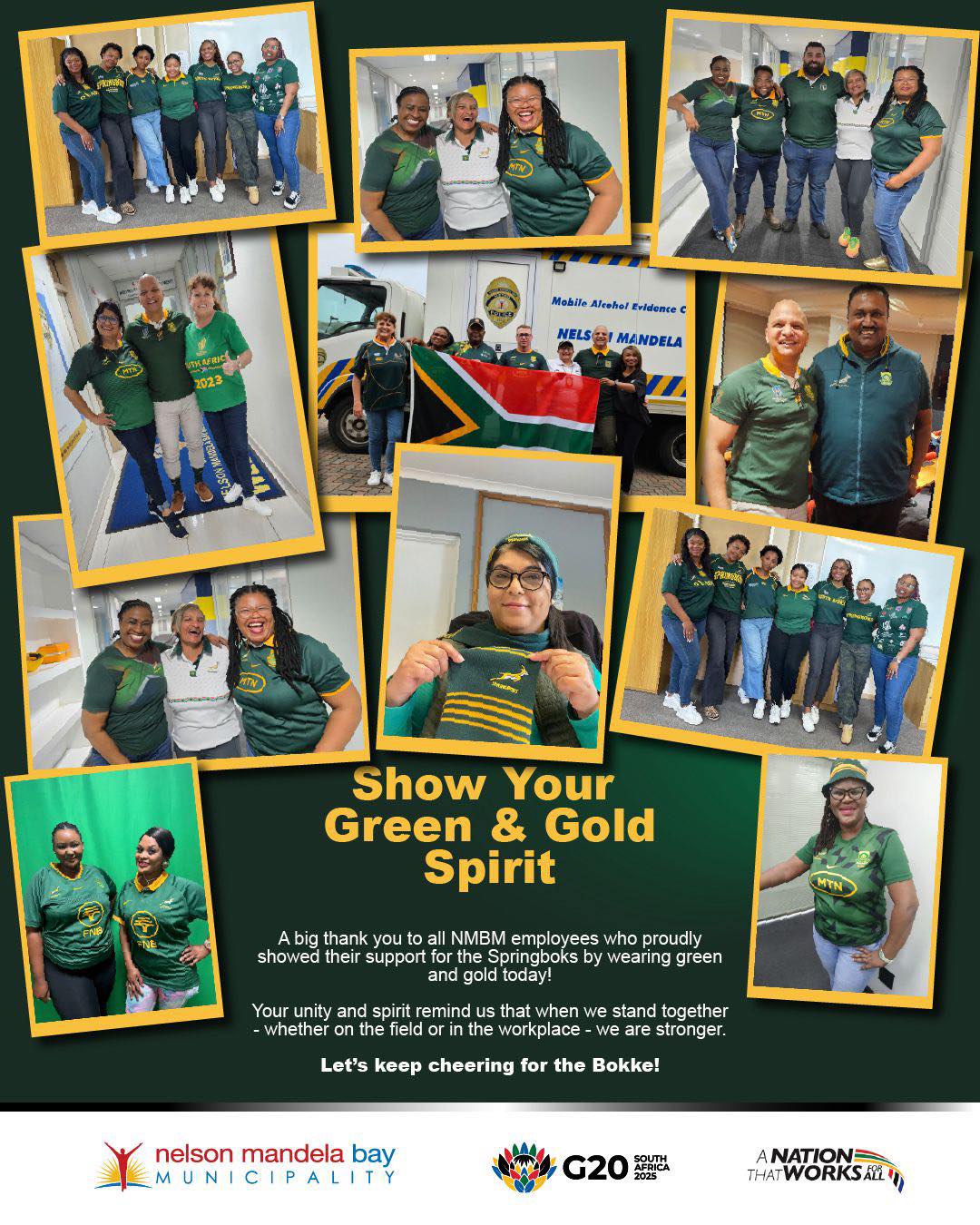 Nelson - 💚💛 A big thank you to all NMBM employees who proudly showed ...