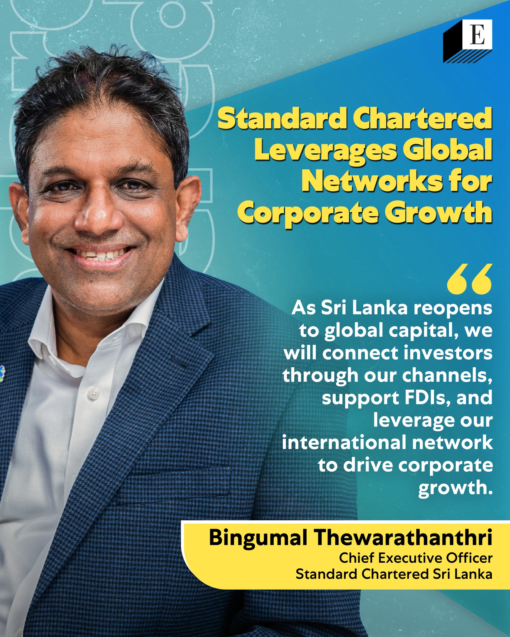 Echelon - Bingumal Thewarathanthri CEO Standard Chartered Sri Lanka on ...