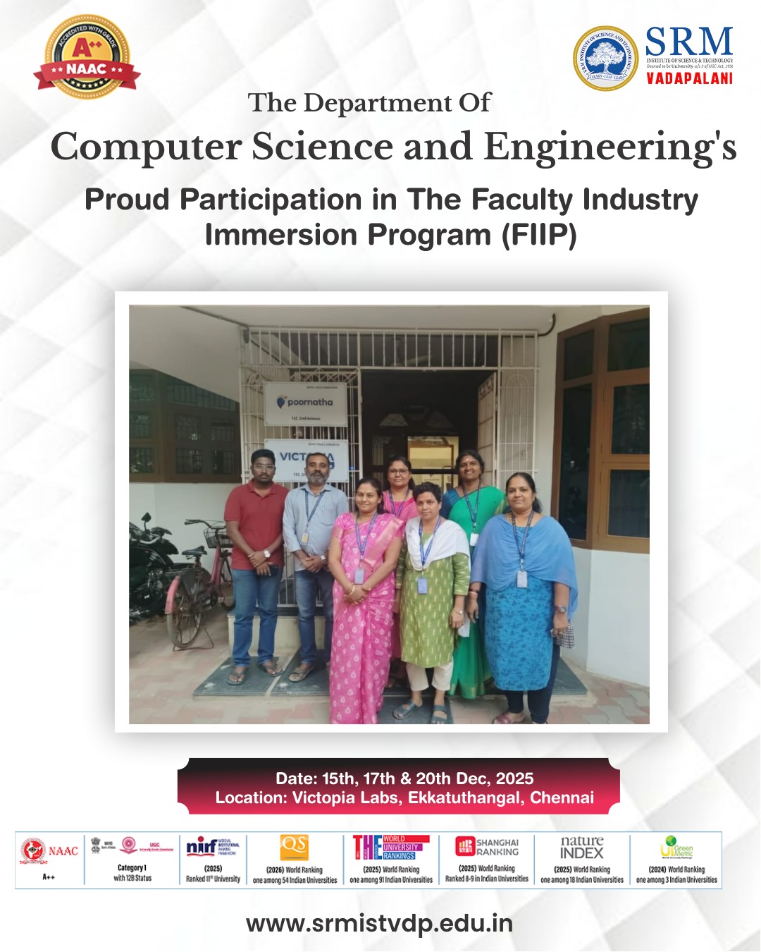 SRM - The Faculty Industry Immersion Program (FIIP) at Victopia Labs ...