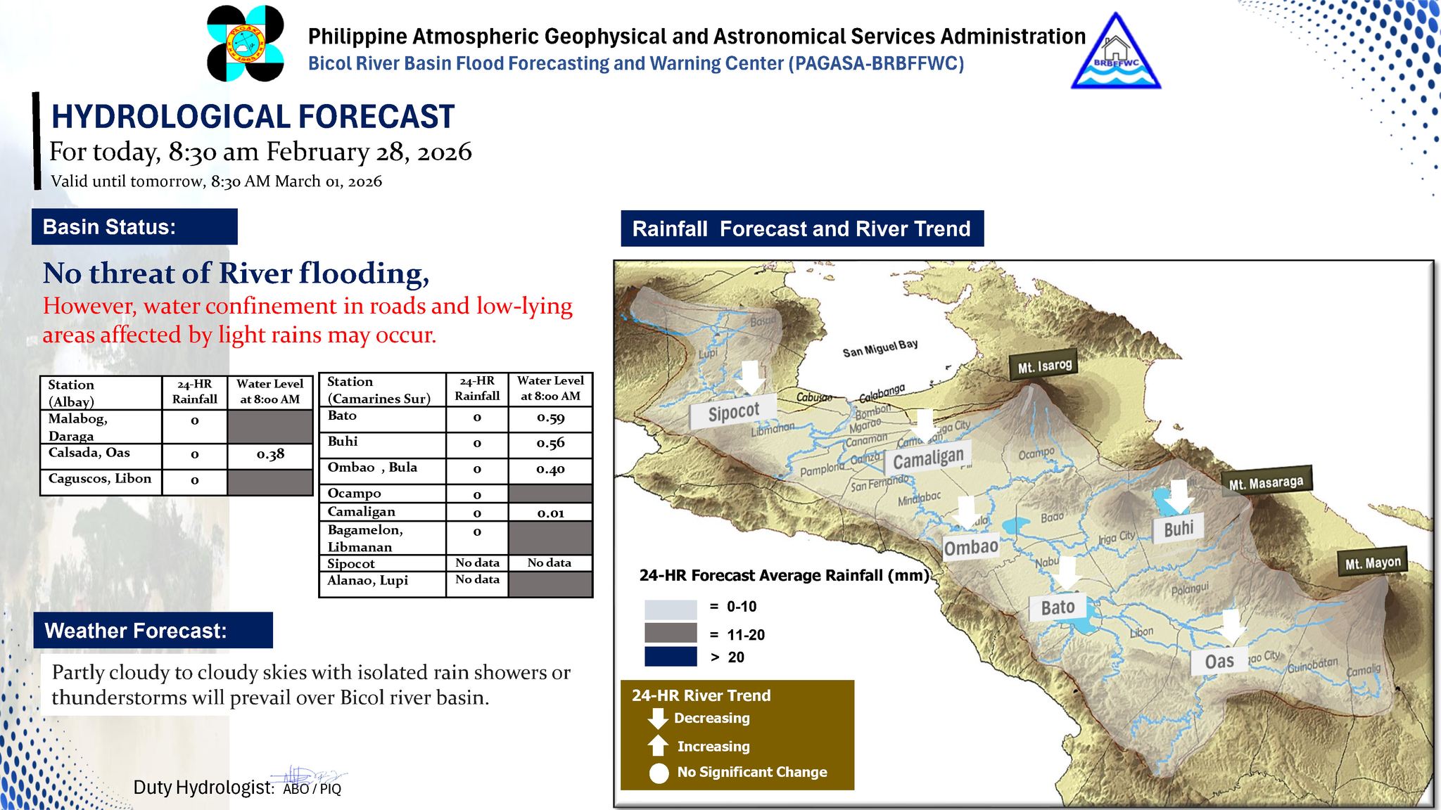 DOST-PAGASA - 24-HOUR PUBLIC WEATHER FORECAST Issued at 4:00 AM, 10 ...