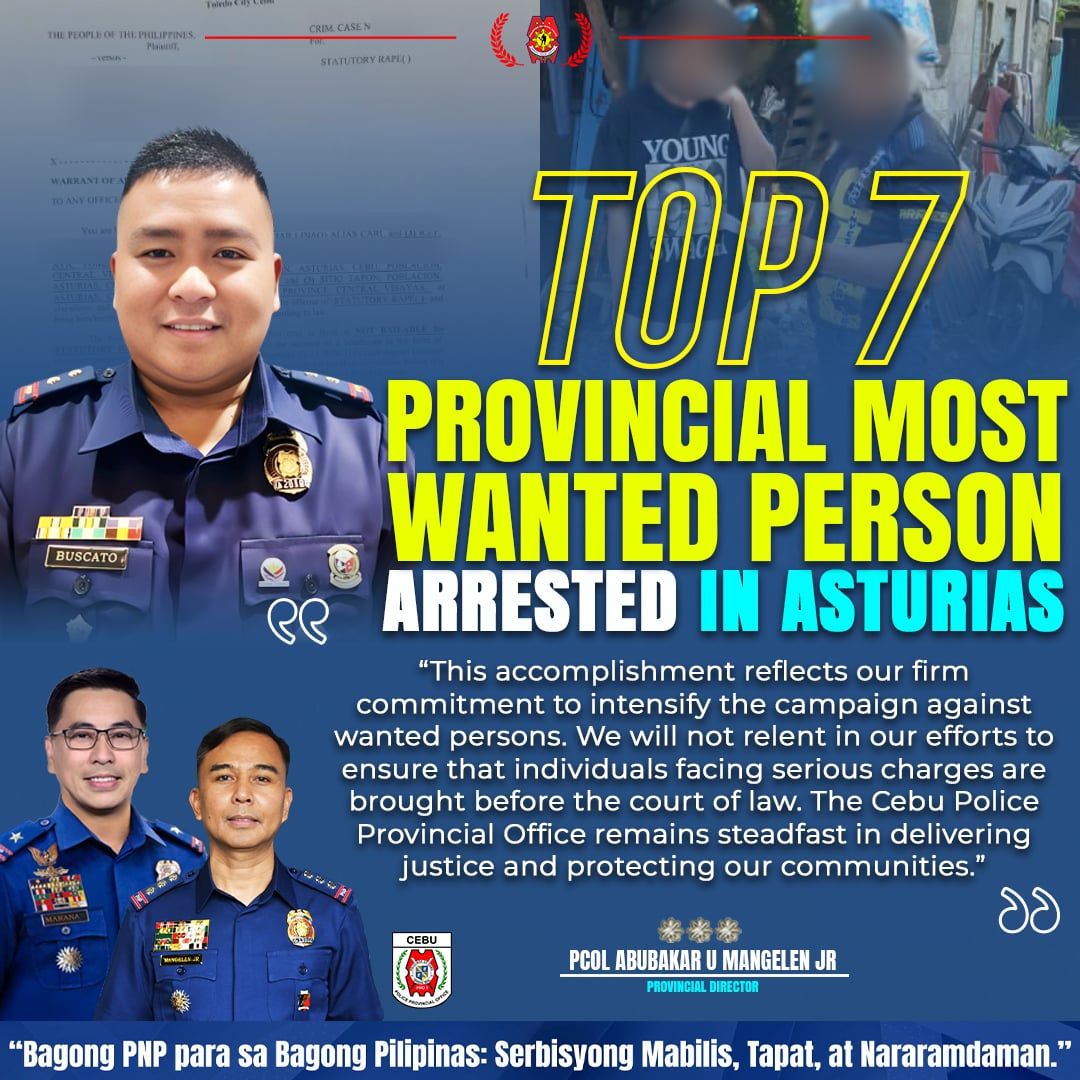 Cebu - TOP 7 PROVINCIAL MOST WANTED PERSON ARRESTED IN ASTURIAS The ...