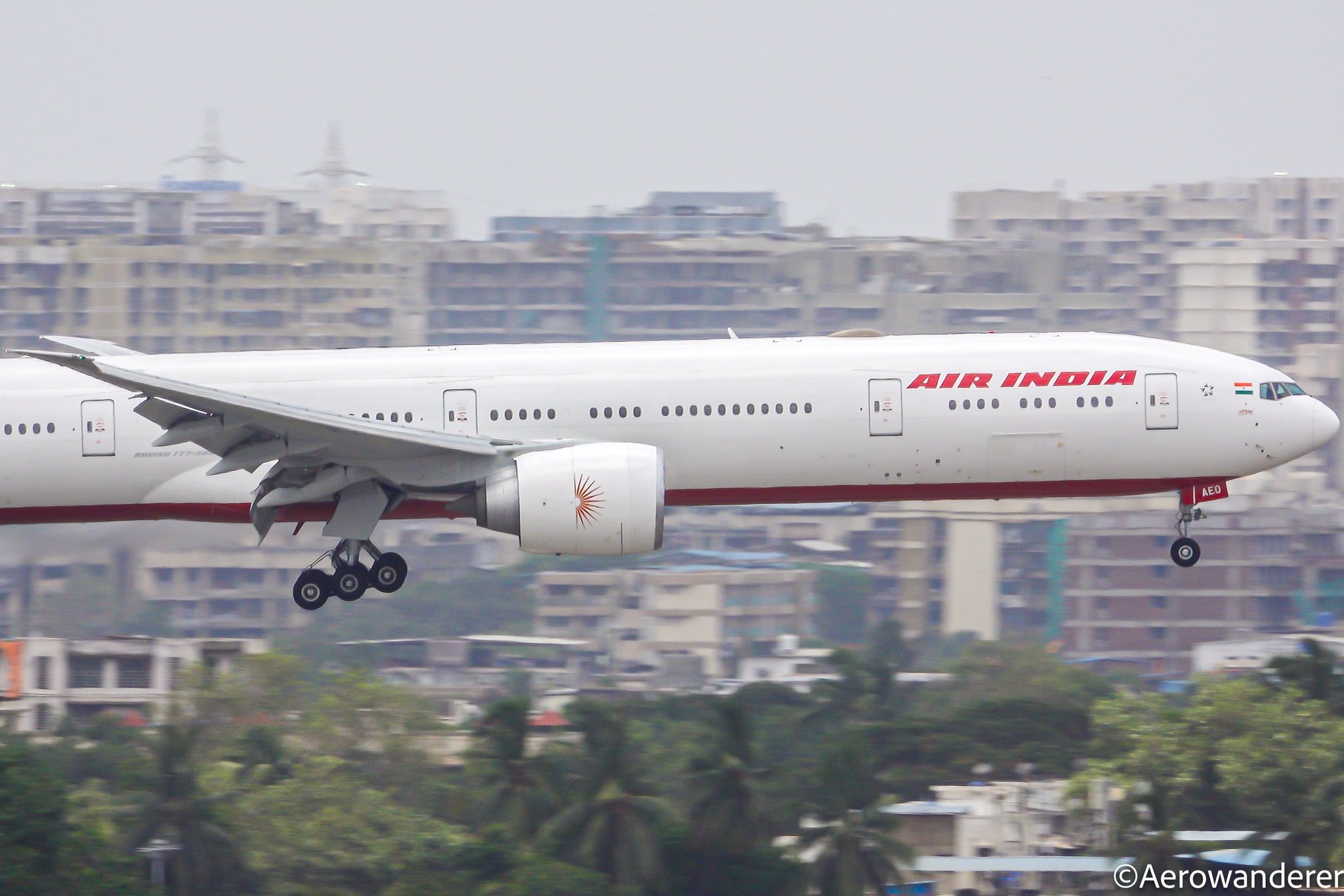 An Air India Boeing 777-300ER, captured on the apron by