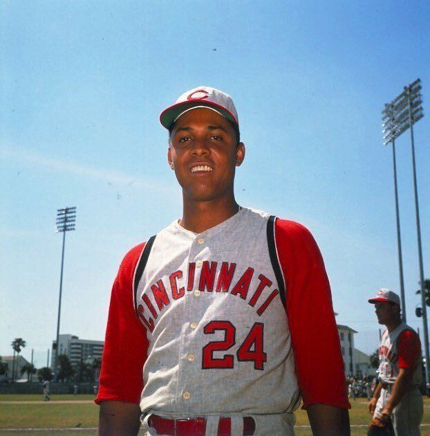 A young Tony Perez with the Reds. He debuted with the team in 1964