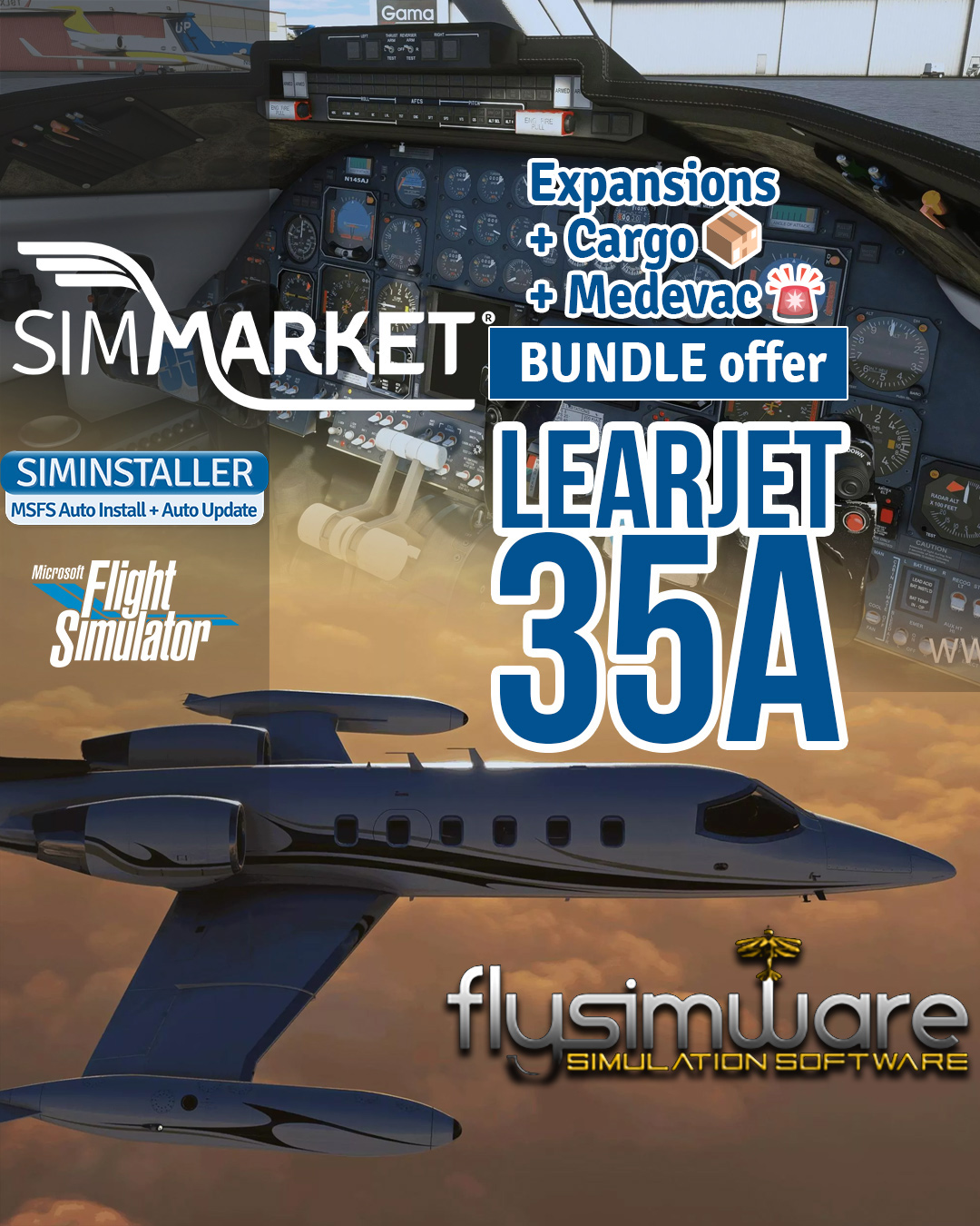 SIMMARKET - 📍 Flysimware Learjet 35A – Base Pack MSFS20/24 ️ The iconic ...