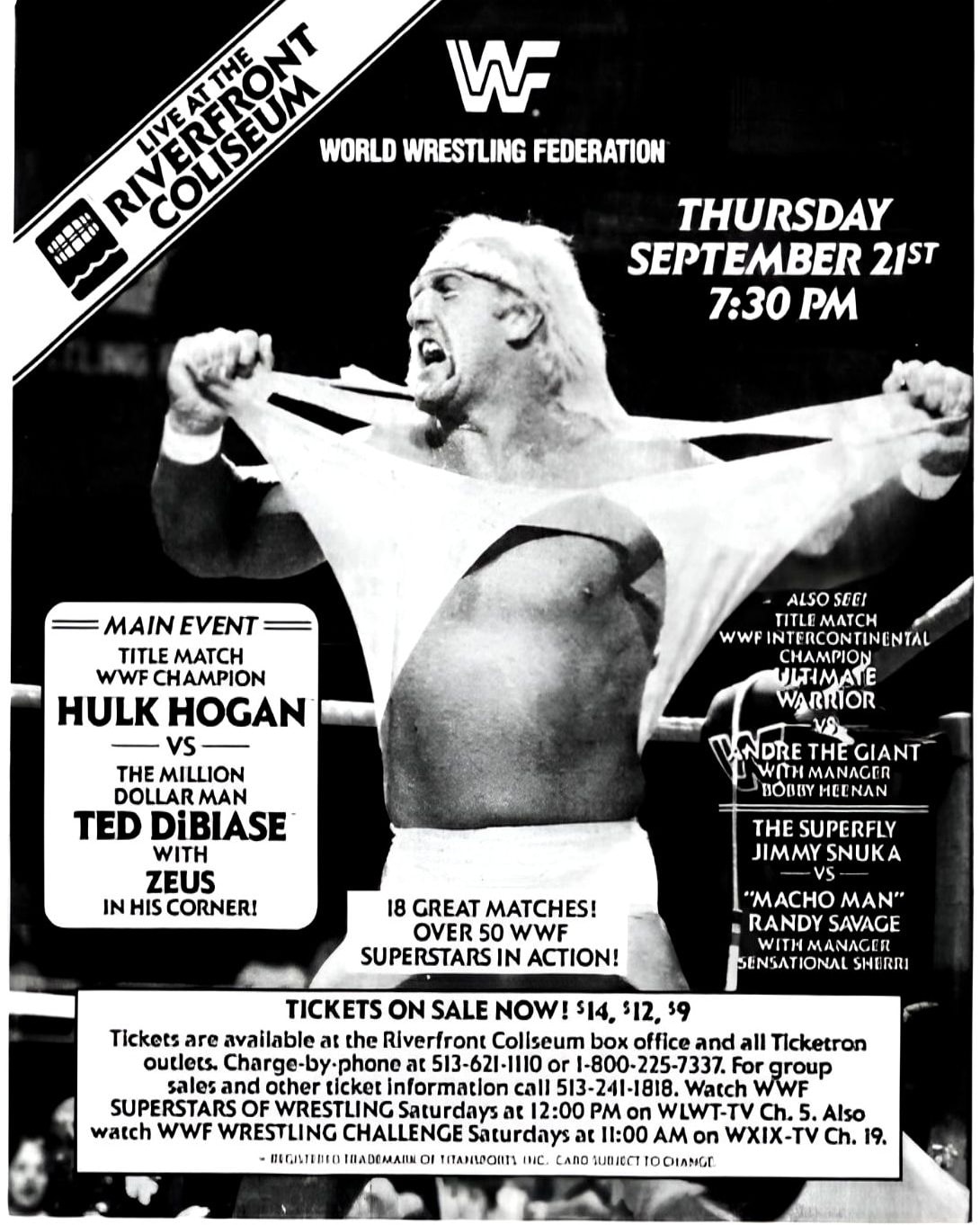 WWF @ Cincinnati, OH – Riverfront Coliseum – September 21, 1989