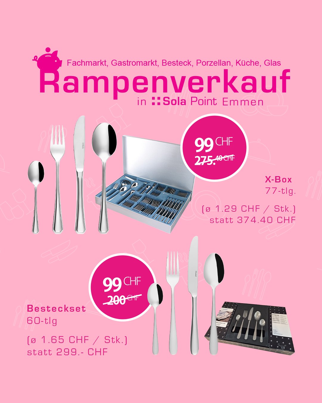 Das lohnt sich wirklich 🔥 Entdecken Sie das beste Angebot für Bestecksets, die selbst aus einem gewöhnlichen Essen einen besonderen Moment machen. Besuchen Sie uns im SolaPoint Store in Emmen und gönnen