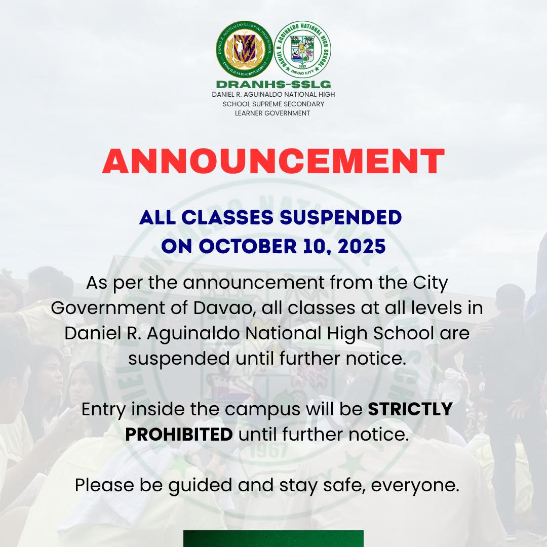 𝐃𝐑𝐀𝐍𝐇𝐒-𝐒𝐒𝐋𝐆 - 📢DRANHS-SSLG PUBLIC ADVISORY‼️ In line with... | Facebook
