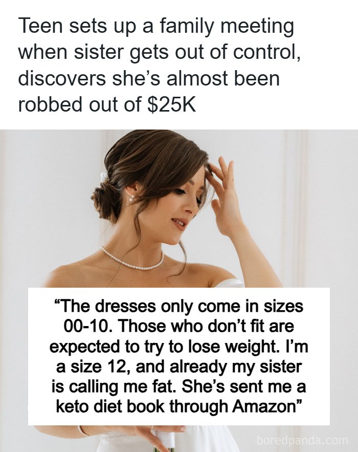 Teen sets up a family meeting when sister gets out of control