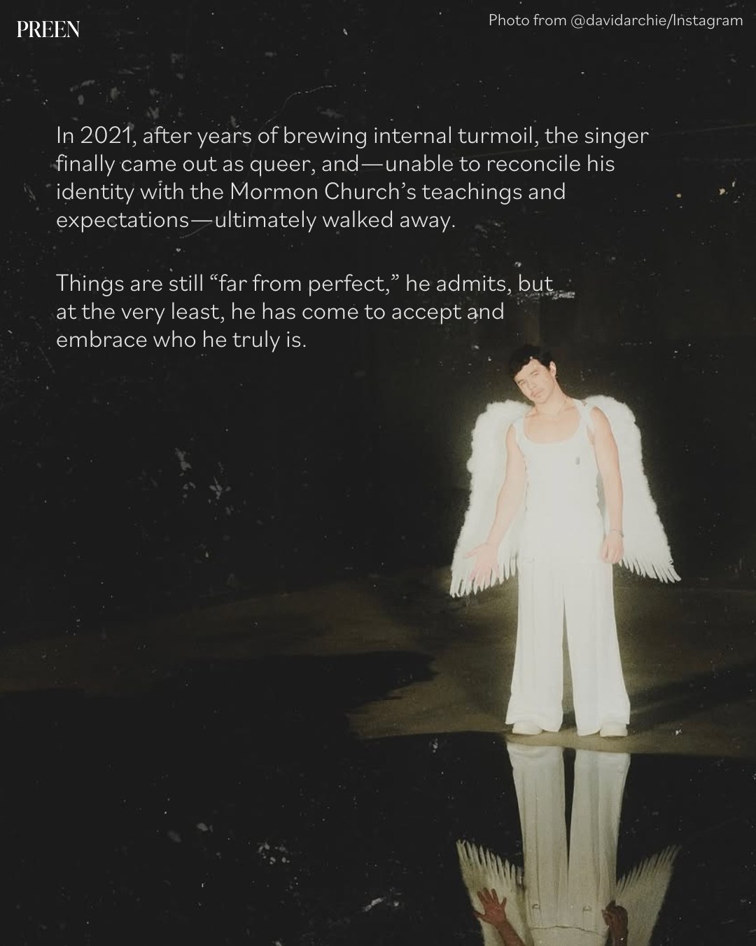 Preen - After coming out as queer and shedding old beliefs, David ...