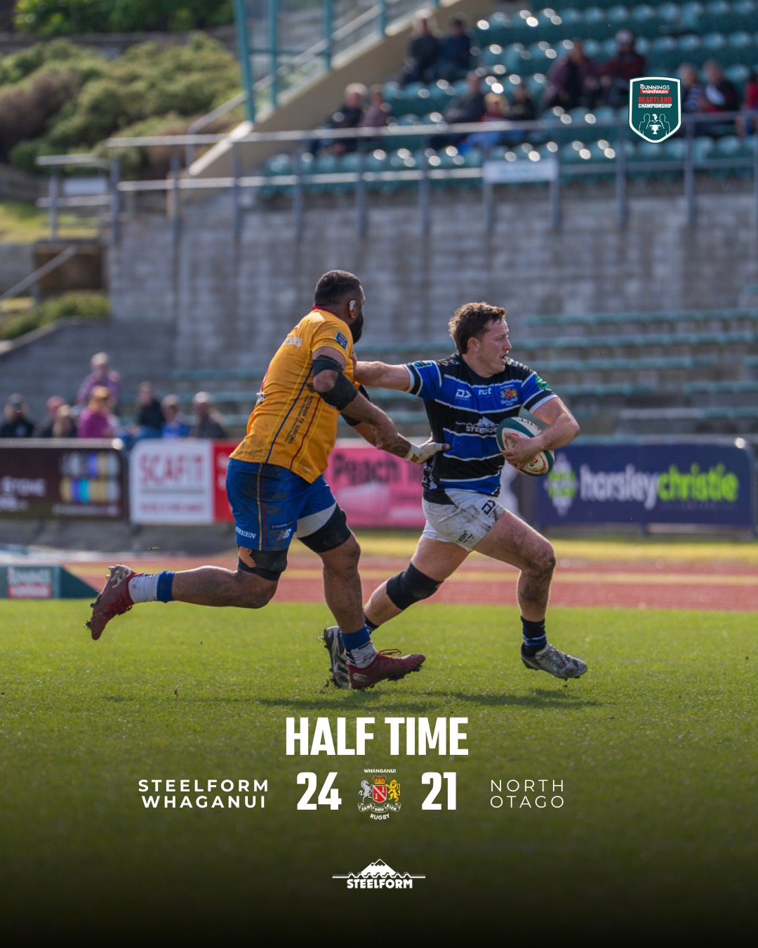 Whanganui - Half Time here at Cooks Gardens with the Butcher Boys ahead ...