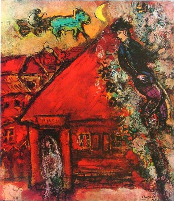 Marc Chagall. The Red House, 1926 📸Pinterest