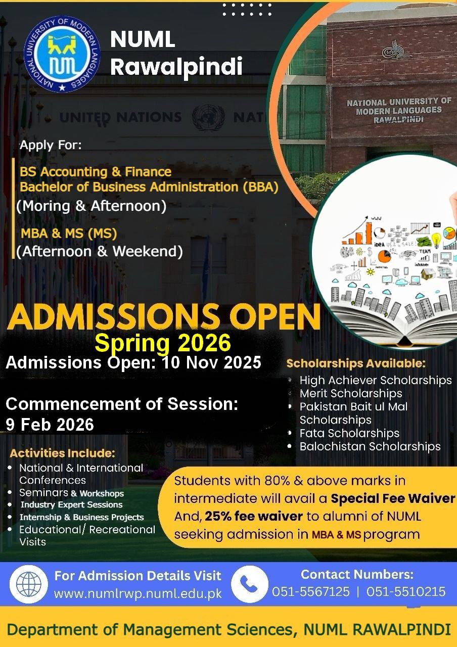 NUML - 🚀 Build Your Future in Business & Finance! Admissions are now ...