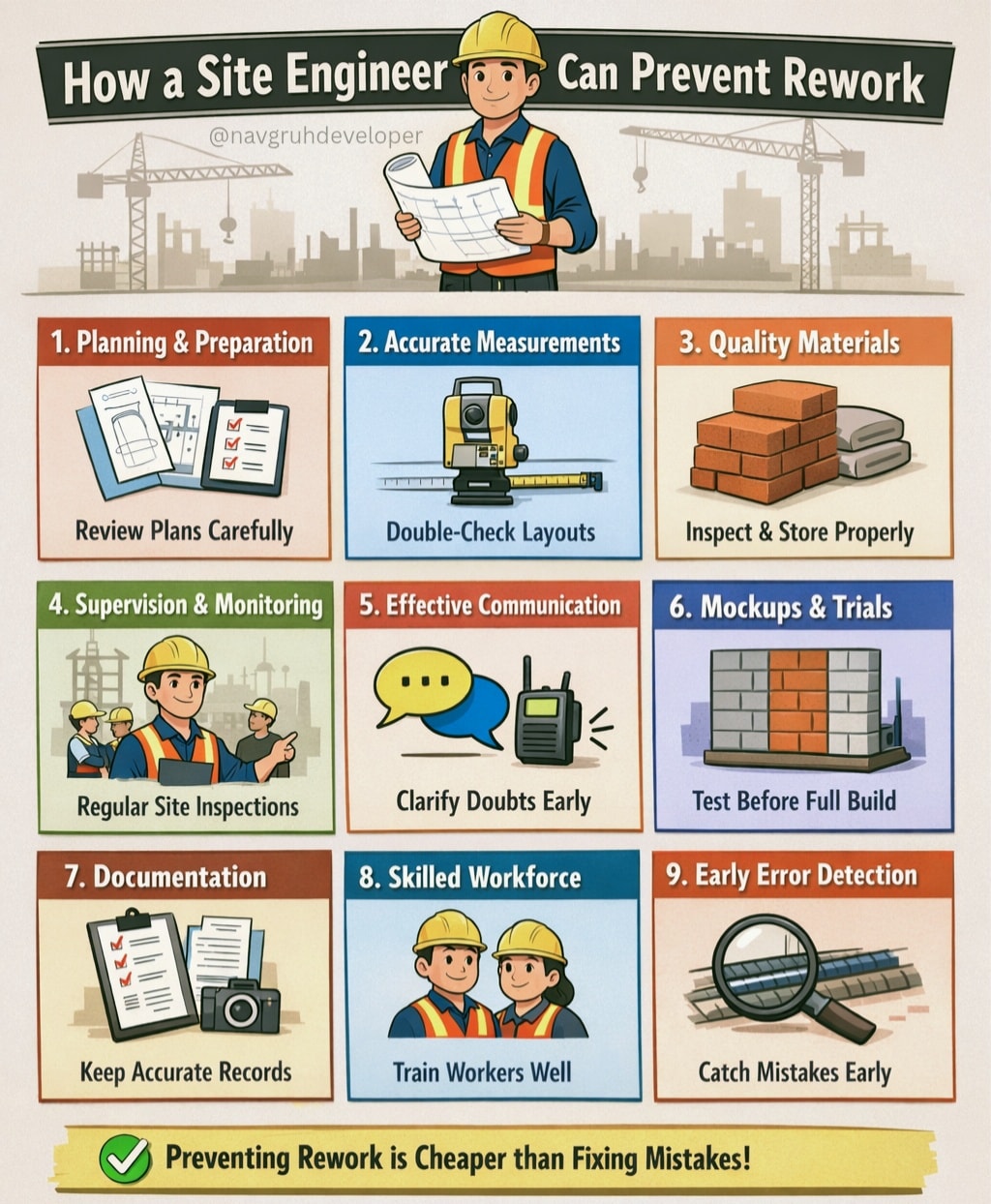 नवगृह - How a site Engineer can prevent Rework... A proactive site ...